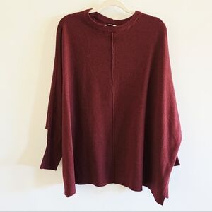 NWOT Mud Pie Burgundy Dolman Sleeves Knit Pullover Sweater Women's One Size
